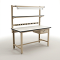 Heavy Duty Workbench Built for Professional Projects, 60x30 Laminate Top, Steel Frame, Height Adjustable
