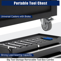 Rolling Tool Chest Built for Garage Organization, 5 Drawers, Locking Wheels, Portable Metal Cabinet