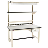 Heavy Duty Workbench Built for Professional Projects, 60x30 Laminate Top, Steel Frame, Height Adjustable