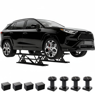 7000 LBS Portable Car Lift with Extension Plates, Black