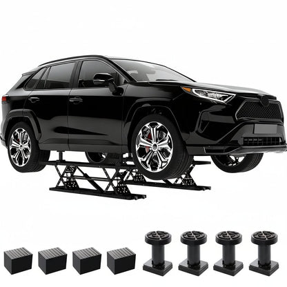 7000 LBS Portable Car Lift with Extension Plates, Black