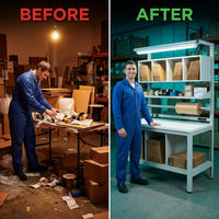 60 In. W X 30 In. D Workbench with Laminate Top — Before & After
