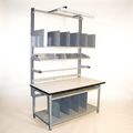 Professional Workbench Built for Heavy-Duty Use, 60x30 Laminate Top, Steel Frame, Overhead Light