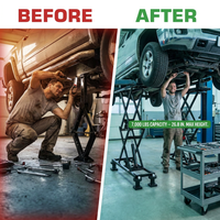 Car Lift, 7,000 Lbs. Capacity Portable Car Lift, 26.8 In. Max. Height, Carbon Steel Truck Lift with 120-Volt Power Unit — Before & After