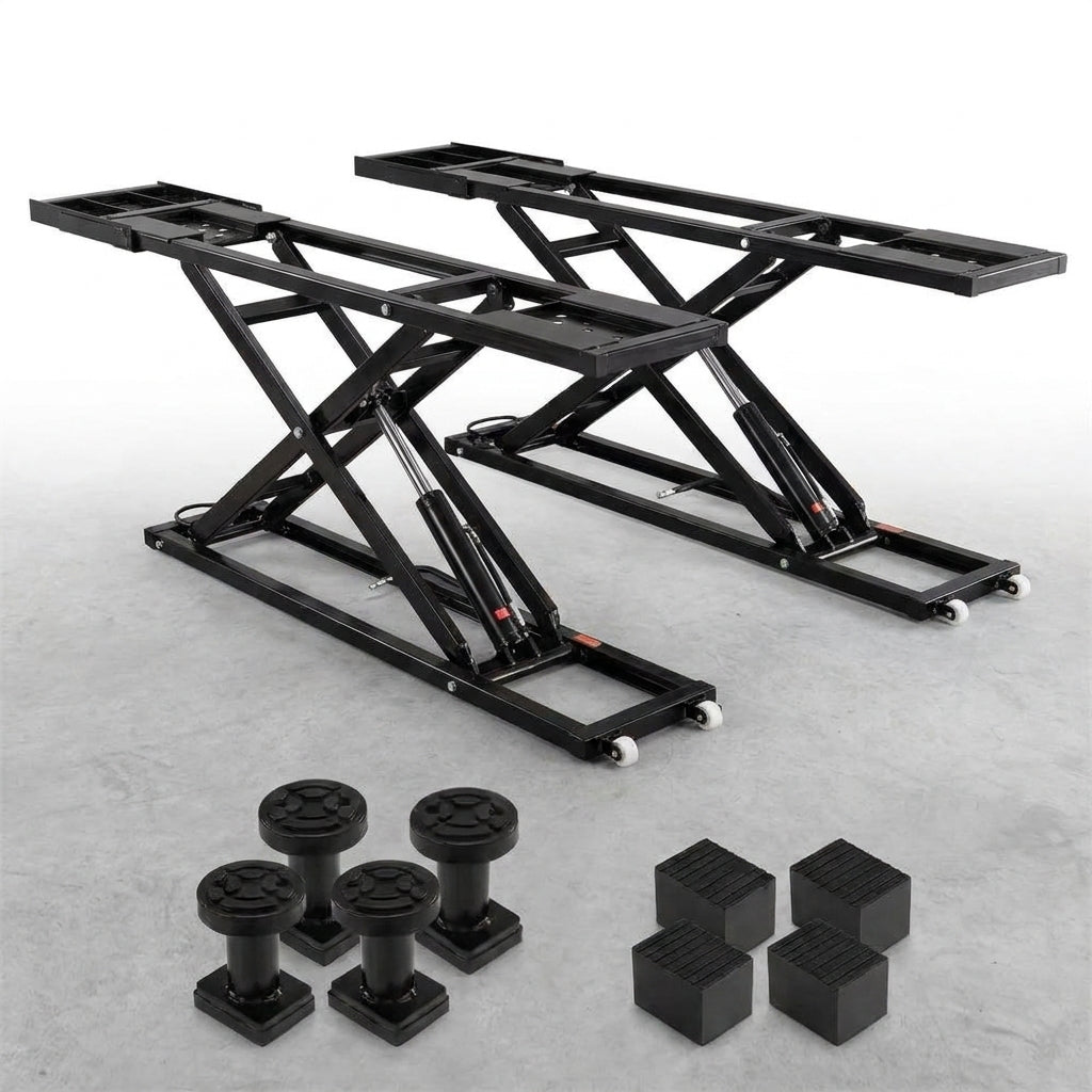Car Lift, 7,000 Lbs. Capacity Portable Car Lift, 26.8 In. Max. Height, Carbon Steel Truck Lift with 120-Volt Power Unit — Studio Shot