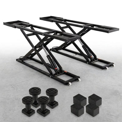 Portable Car Lift Built for 7000 Lbs Capacity, Carbon Steel Frame, 26.8 In Max Height, 120V Power Unit