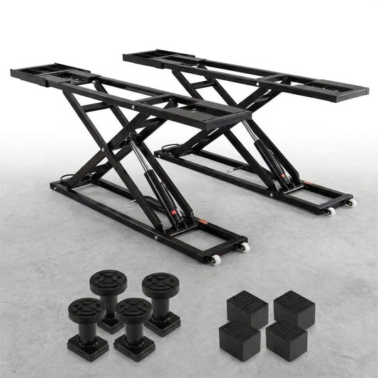 Car Lift, 7,000 Lbs. Capacity Portable Car Lift, 26.8 In. Max. Height, Carbon Steel Truck Lift with 120-Volt Power Unit — Studio Shot