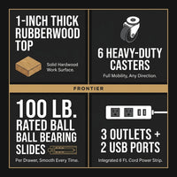 Heavy-Duty 62 In. W X 22 In. D 10-Drawer Black Tool Chest Mobile Workbench Cabinet with Pegboard Back Wall — Results & Stats
