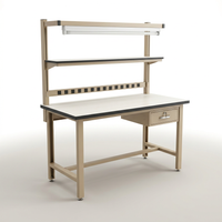 Steel Frame Workbench Built for Heavy Duty Projects, 60x30 Laminate Top, Modular Accessories, Height Adjustable — Studio Shot