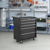 Rolling Tool Chest, 5 Drawers Tool Storage Cabinet with Wheels, Portable Tool Cabinet Organizer with Locking System & Drawer Liners,Universal Lockable Wheels, Tool Storage Cart for Garage, Workshop