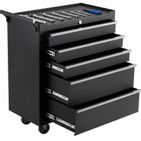 Rolling Tool Chest Built for Garage Organization, 5 Drawers, Locking Wheels, Portable Metal Cabinet